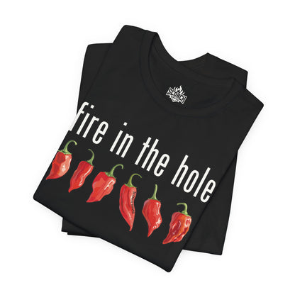 Fire In The Hole, Hot Peppers Short Sleeve Tee Shirt