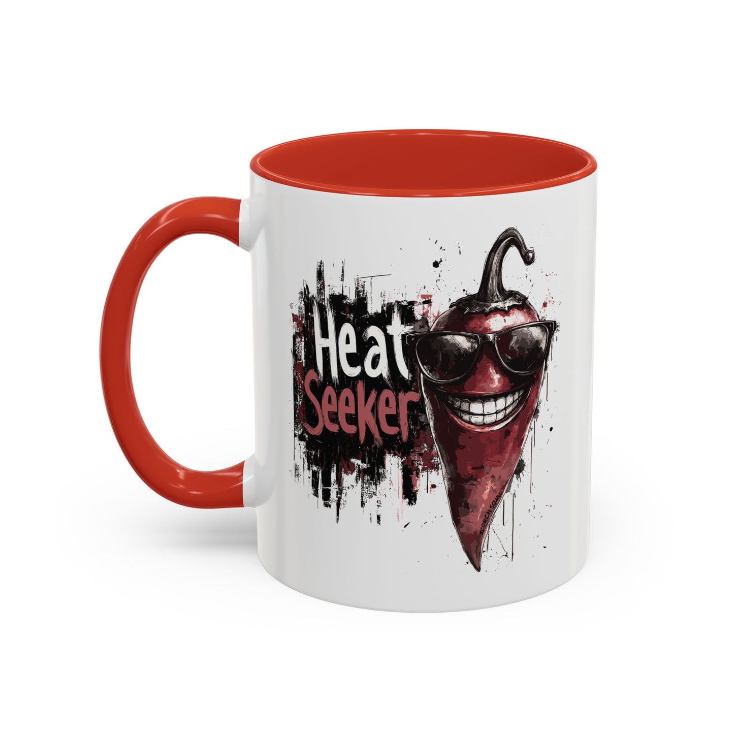 Heat Seeker, Smiling Hot Pepper Accent Mug