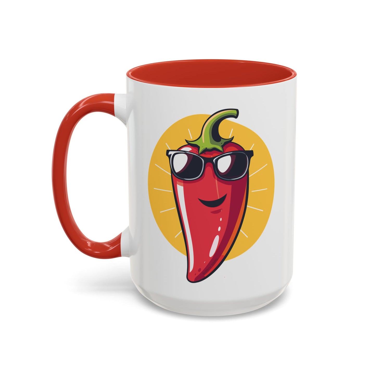 Smiling Pepper With Sunglasses Accent Mug