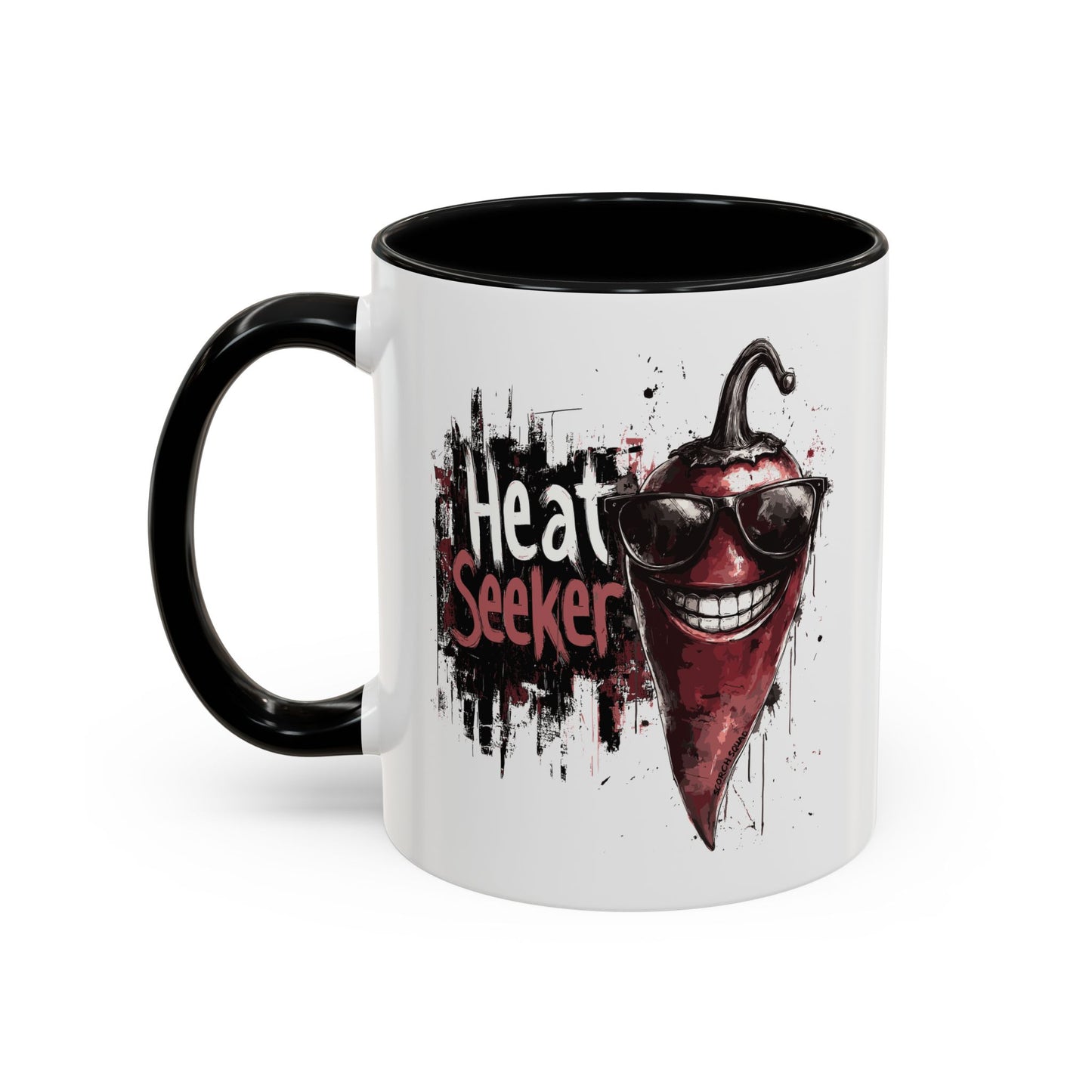 Heat Seeker, Smiling Hot Pepper Accent Mug