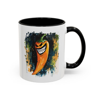 Hot and Spicy, Smiling Pepper Accent Mug