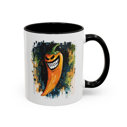 Hot and Spicy, Smiling Pepper Accent Mug