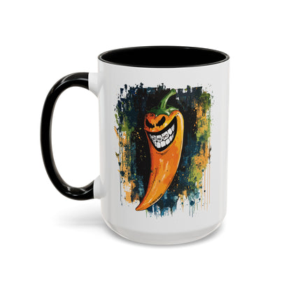 Hot and Spicy, Smiling Pepper Accent Mug