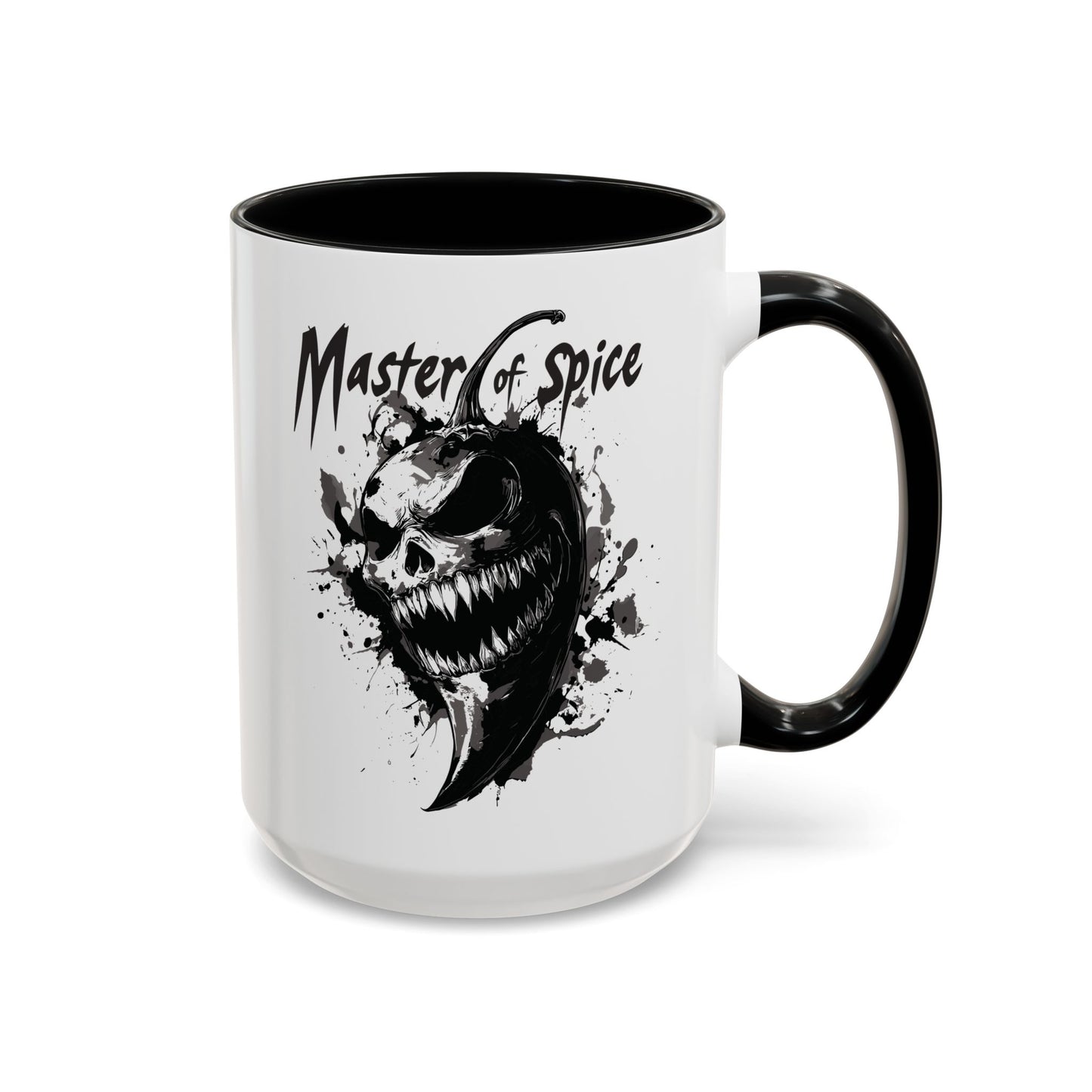 Master of Spice Accent Mug, Sinister Pepper Skull Art