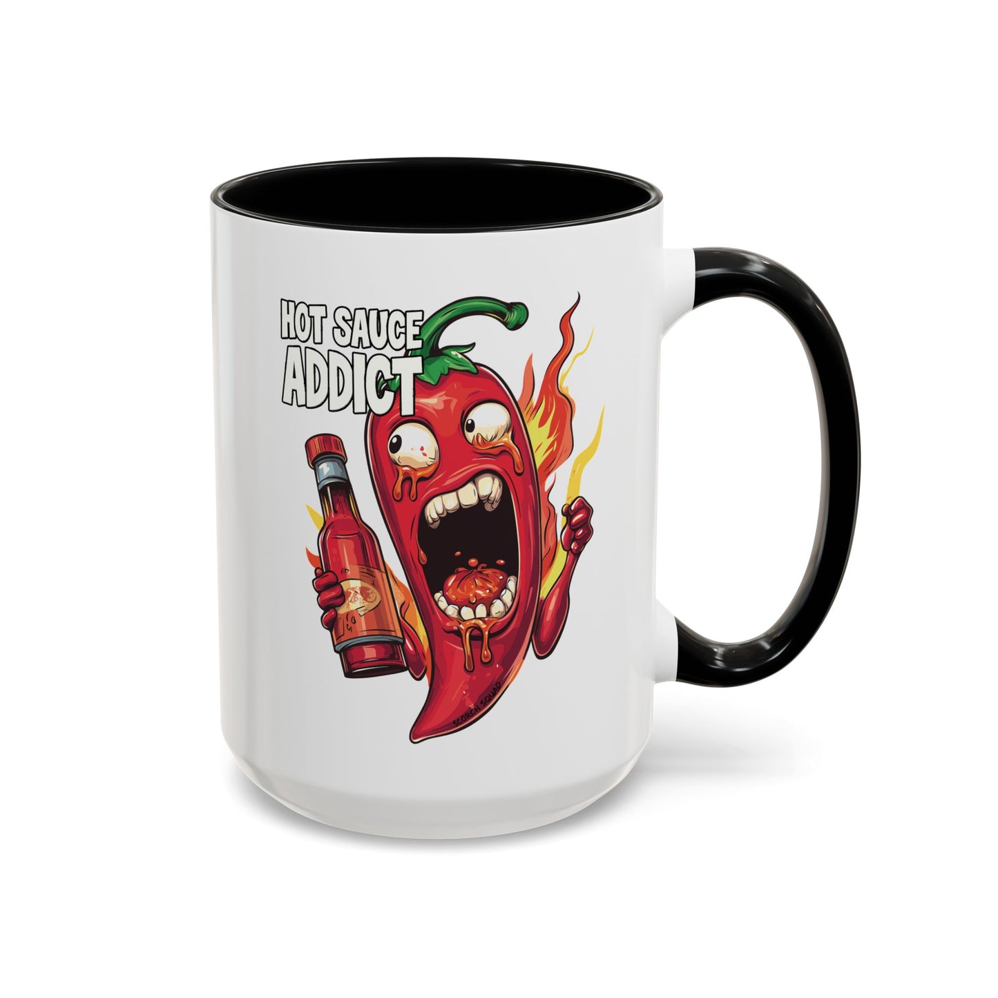 Hot Sauce Addict, Chili Pepper Accent Mug