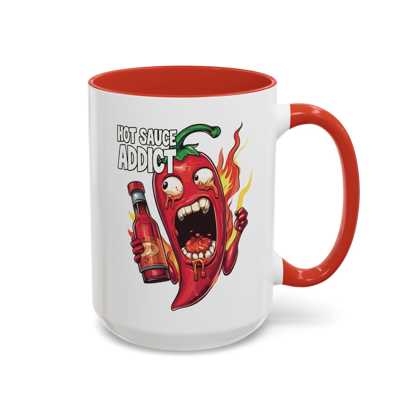 Hot Sauce Addict, Chili Pepper Accent Mug