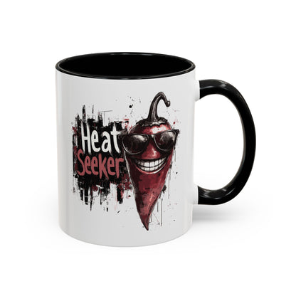 Heat Seeker, Smiling Hot Pepper Accent Mug