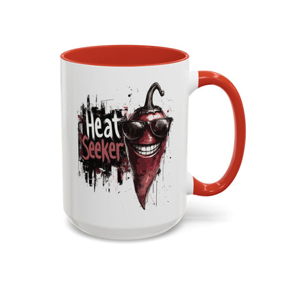 Heat Seeker, Smiling Hot Pepper Accent Mug