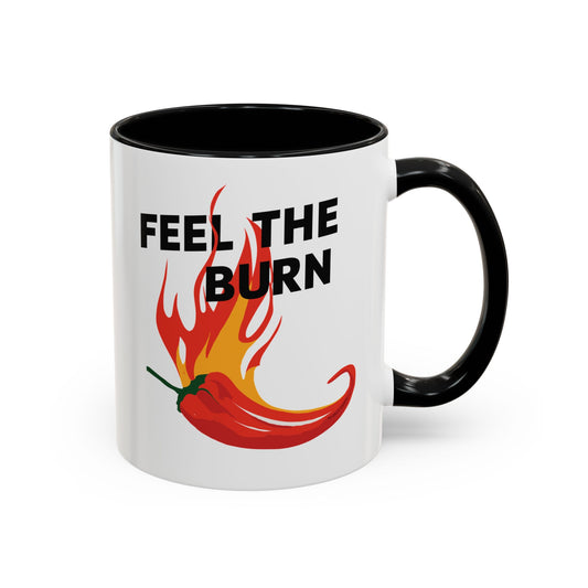 Feel The Burn, Flaming Pepper Accent Mug