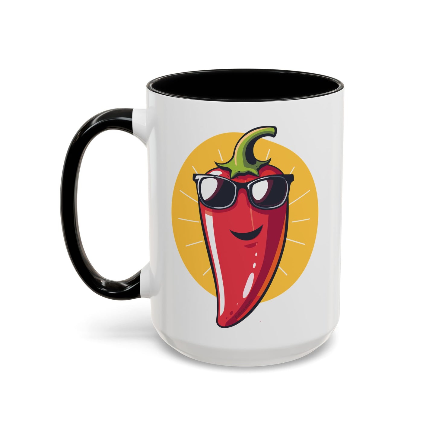 Smiling Pepper With Sunglasses Accent Mug