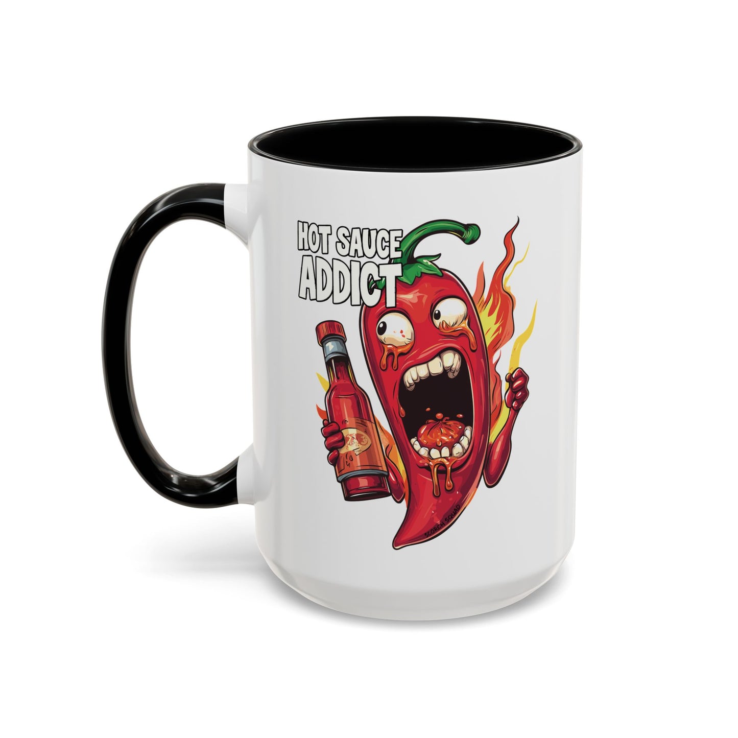 Hot Sauce Addict, Chili Pepper Accent Mug