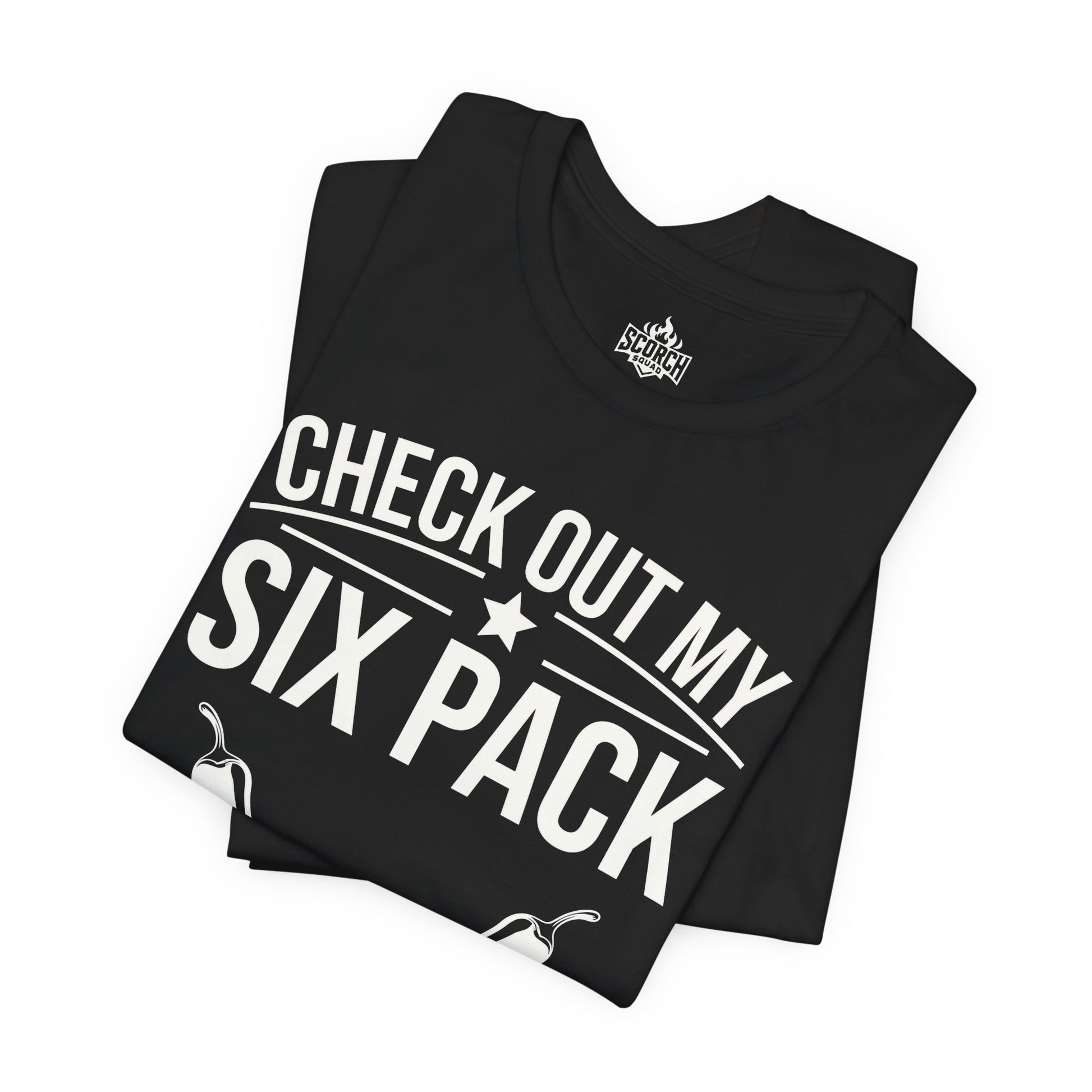 check out my six pack of peppers black t-shirt