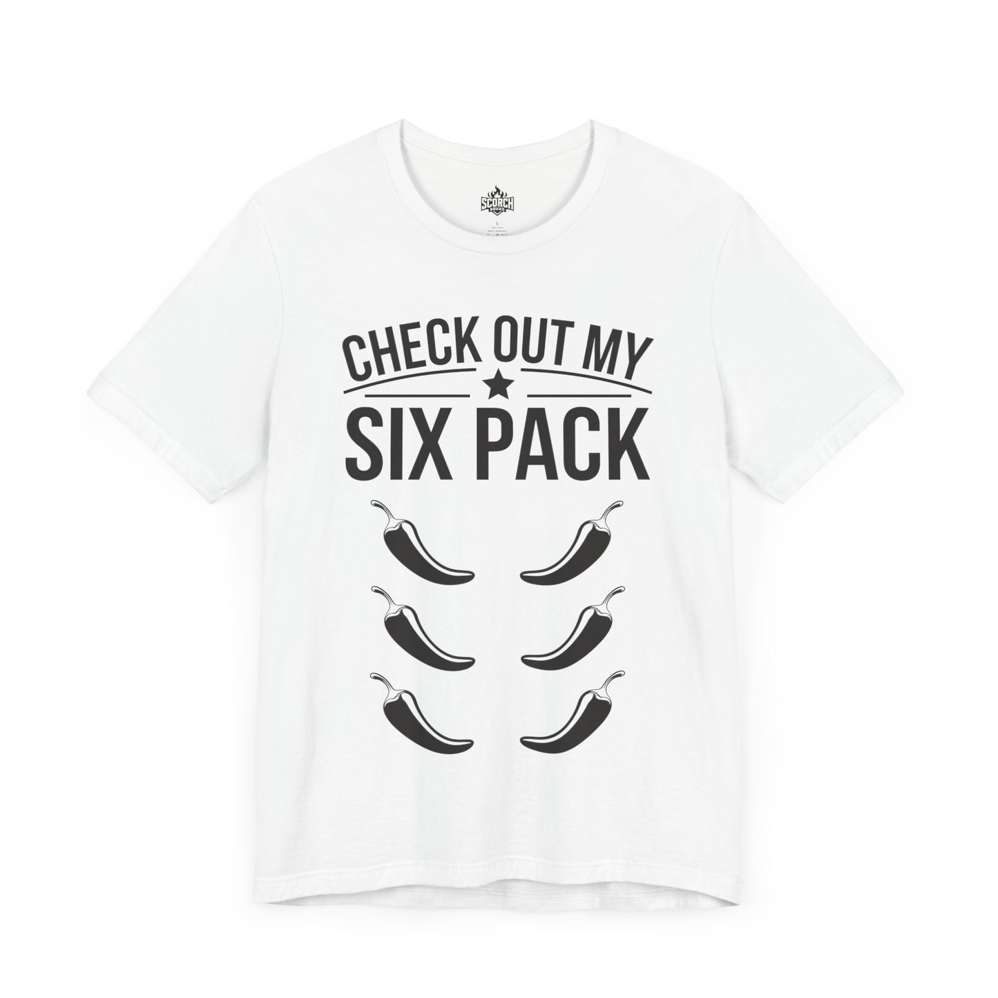 check out my six pack of peppers white t-shirt