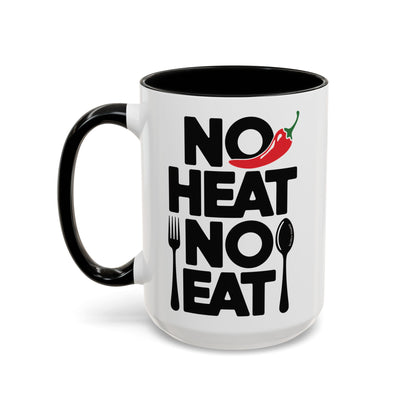 no heat no eat hot pepper black accent mug