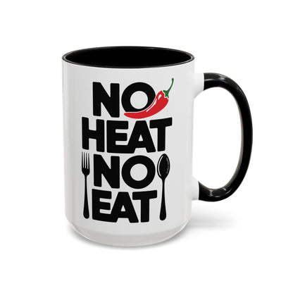 no heat no eat hot pepper black accent mug