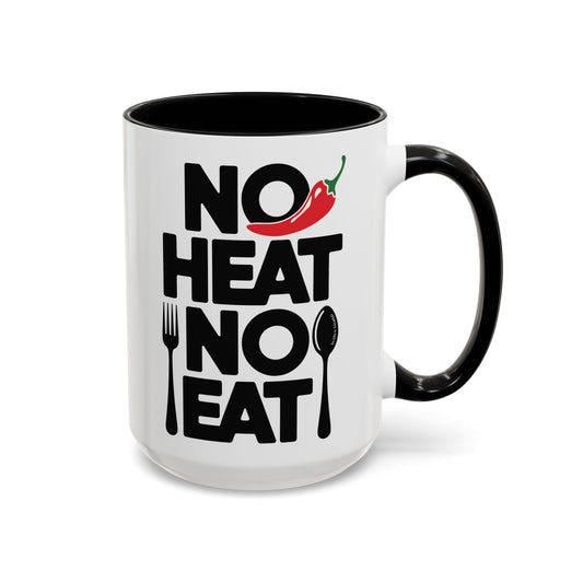 no heat no eat hot pepper black accent mug