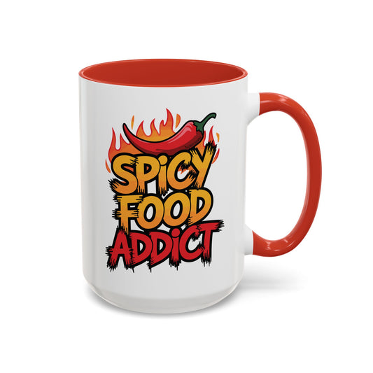 spicy food addict flaming pepper red accent mug